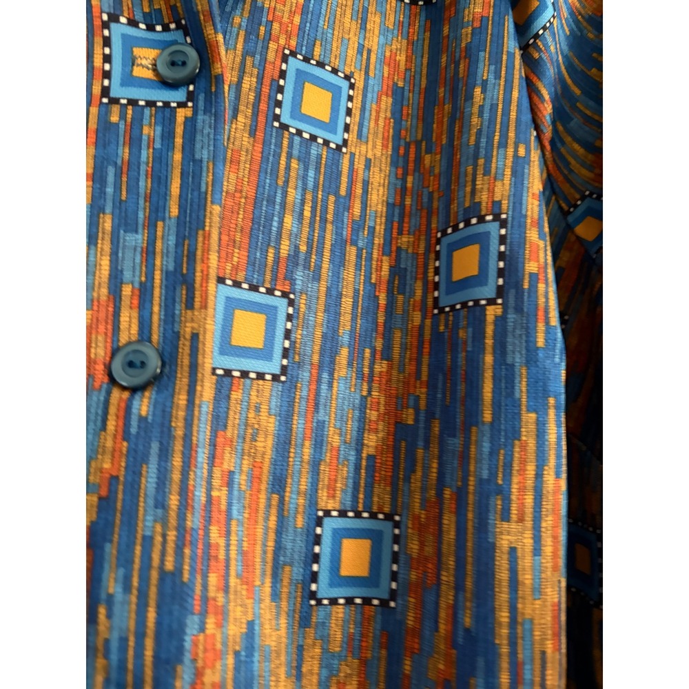 Vintage 70s Shaker Sport Long Sleeve Geometric Print‎ Button Down Shirt - Picture 4 of 8